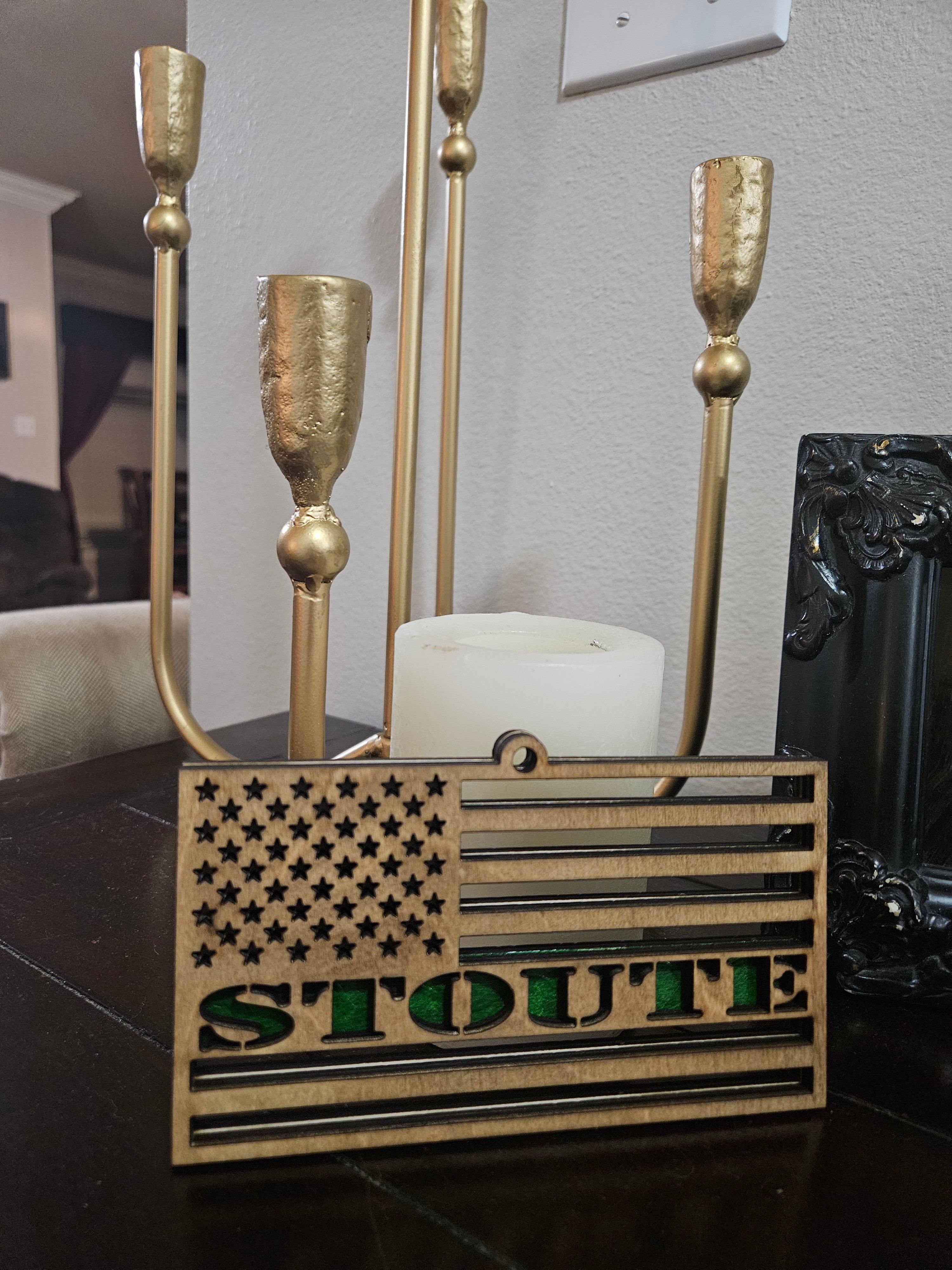 US Flag Ornament with Name